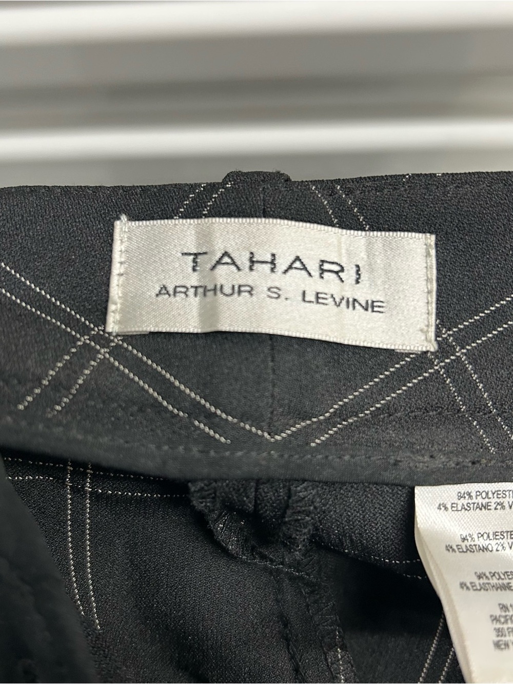 Tahari ASL Black Windowpane Dress Pants - Picture 8 of 9